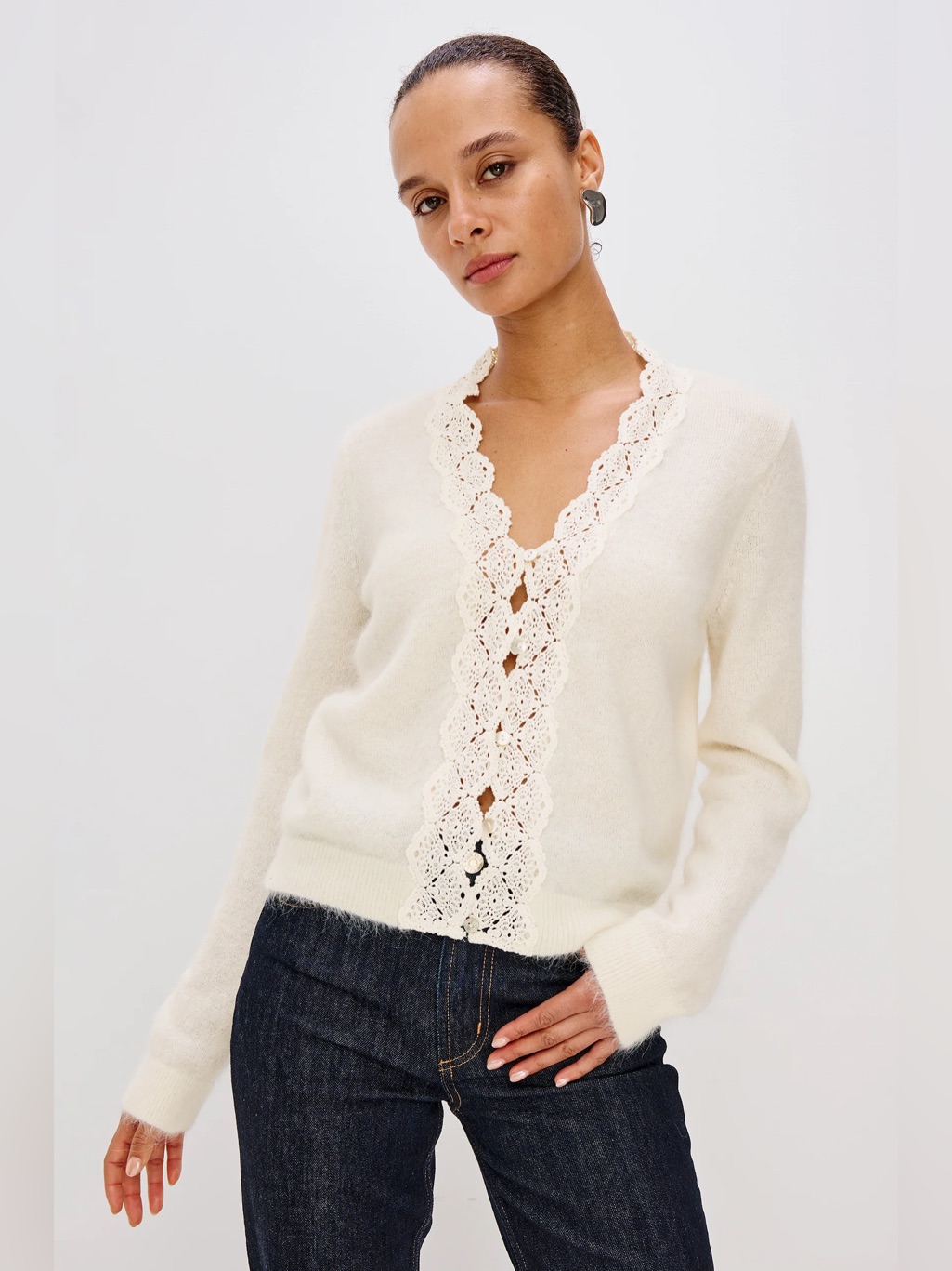 Nwt Rails Mer Alpaca Wool Lace Cardigan Sweater